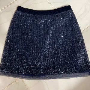 Free people navy sequin skirt Sz 4